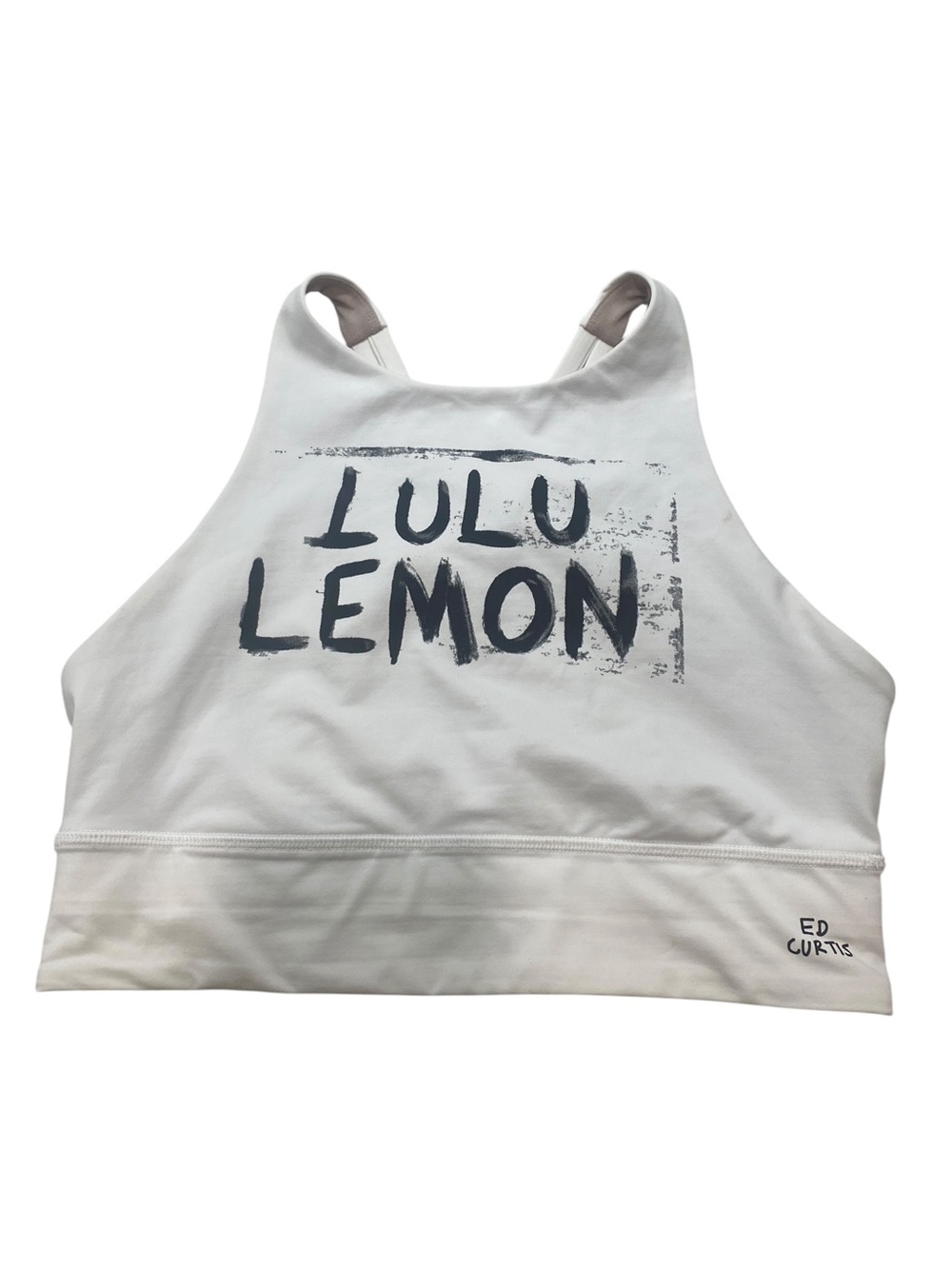 Lululemon x Ed Curtis White Graphic Long Line Sports Bra Crop Top